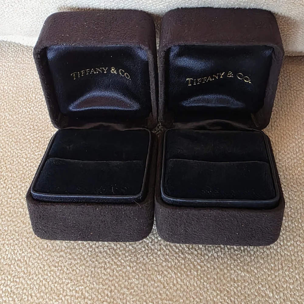 Tiffany & Co. Ring Cases Set of 2 Black Velvet Jewelry Cases Only